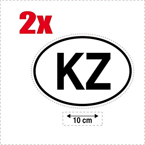 2 x selbstklebend Sticker Flagge Oval Code Länder Auto Moto kz-kazakhstan
