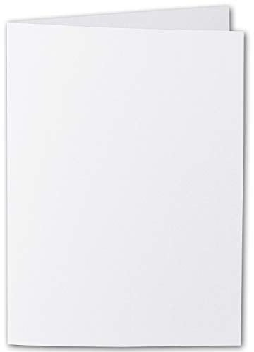 ARTOZ 25x DIN A6 Faltkarten - Blütenweiß (Weiß) - 105 x 148 mm Karten blanko zum selbstgestalten - 220 g/m² gerippt