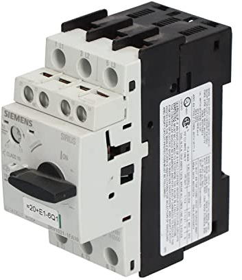 Siemens 3RV1021-1FA10 Circuit-Breaker Size S0, for Motor Protection, Class 10, A-REL. 3.5...5A, N-REL. 65A, Screw Terminal, Standard Switching Capacity, White