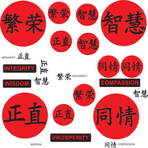 RoomMates - Wandsticker Chinese Virtues 26 Stück