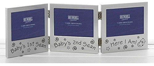 Shudehill Baby Bilderrahmen für 3 Ultraschall-Scans, 12,7 x 7,6 cm, Silber