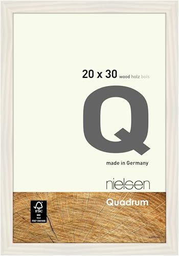 nielsen Bilderrahmen, 20 x 30 cm, Holz, Weiß, Fotorahmen zum Auftstellen und Aufhängen im Hoch- & Querformat, Echtglas, Quadrum