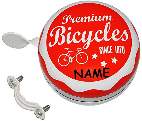 große XL - Metall Fahrradklingel - Vintage/Retro Look - Premium Bicycles - incl. Name - Ding Dong - Fahrradglocke/Klingel für das Fahrrad - XXL Erwach..