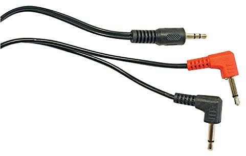 3.5mm Stereo Jack Plug To 2 x 3.5mm Right Angled Mono Jack Plugs 1m