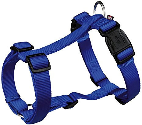 TRIXIE Premium H-Geschirr Größe S–M: Brustumfang 42–60 cm/15 mm in royalblau - verlässliches Hundegeschirr, Bruststeg, Nacken- und Bauchgurt stufenlos verstellbar für kleine Hunde, 203302