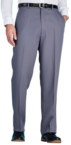 Chums Men's Stretch Waist Formal Smart Work Trousers Elasticated Waist Grey