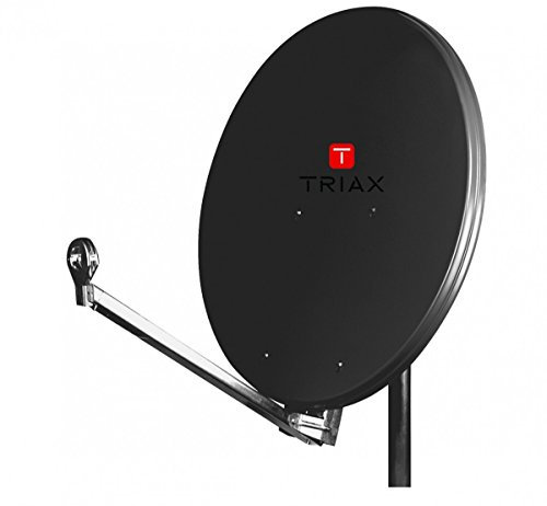 Triax HIT FESAT 85 Satellitenantenne (85 cm Durchmesser Aluminium, 40mm Feedaufnahme Kabelführung vormontiert) schiefergrau