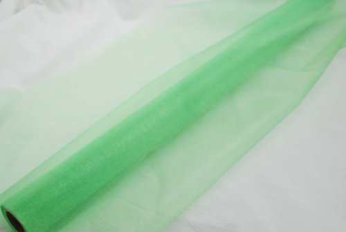 magic-man1001 Organza Deko10 m x 70 cm - Stoff zum Dekorieren Organza Tisch Deko Stoff Dekostoff 10m Rolle Stoff Organza (hell grün)