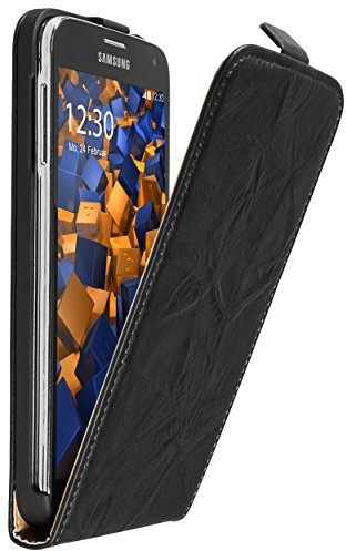 mumbi Tasche Flip Case kompatibel mit Samsung Galaxy S5 / S5 Neo Hülle Handytasche Case Wallet, schwarz