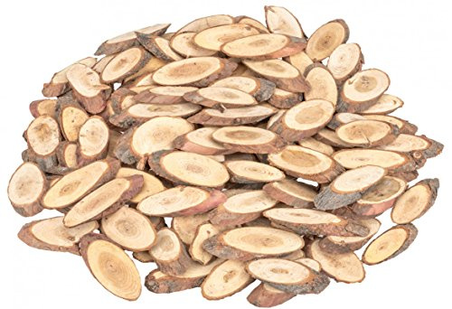 NaDeco Holzscheiben oval 5-7 cm, 0,5 kg, Astscheiben aus Eiche | Ovale Eichenholzscheiben mit Rinde, Länge 5 bis 7 cm, im Netz mit 0,5 kg