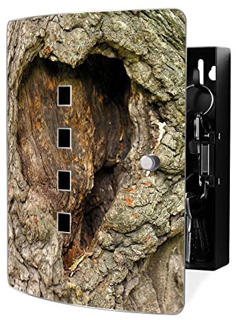 banjado Design Schlüsselkasten aus Edelstahl für 10 Schlüssel/Schlüsselschrank zur Schlüssel Aufbewahrung 24 x 21,5 x 7cm groß mit praktischem Magnetverschluss/Motiv Altes Herz