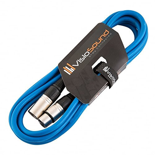Male to Female XLR Mic Lead/Balanced Microphone/Mic Patch Cable / 7 Colours 3m Blue