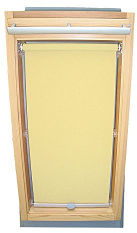 Hochwertiges Sichtschutzrollo Rollo für Velux RHL-EP GGL,GPL,GHL,GTL 306 hellgelb-creme // Sichtschutzrollo/Sichtschutz-Rollo/Fensterrollo