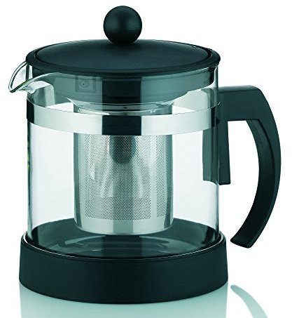 kela 11458 Teekanne aus Glas mit Edelstahl-Siebeinsatz, 1.0 l, Auron