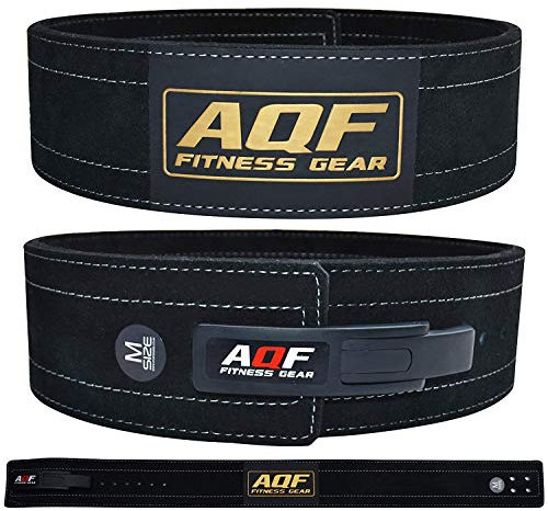 AQF Gewichthebergürtel Lever Schnalle, 4 Breit 10mm Dick Leder Wildlederfutter Kraftraining Gürtel, Lifting Belt, Gewichtsgürtel Für Fitness, Powerlifting, Sport & Deadlift Herren Damen