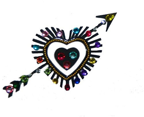 Klebetattoo Herz Karte Kärtchen selbstklebend Glitzersteine Tattoo Modeschmuck Indien