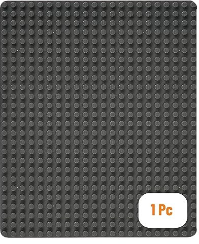 Premium Gray Stackable Base Plate - 16.25 x 13.75 Baseplate - Compatible with LEGO DUPLO Baseplates | COmpatible with DUPLO Bricks - Large Pegs Only