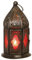 GURU SHOP Orientalische Metall/Glas Laterne in Marrokanischem Design, Windlicht, Rot, Farbe: Rot, 18x7x7 cm, Orientalische Laternen