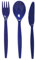 Harfield Royal Blue Cutlery Set - Knife, Fork & Spoon - Reusable Virtually Unbreakable Polycarbonate Plastic