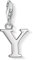 Thomas Sabo Damen Charm-Anhänger Buchstabe A-Z Charm Club Geschwärzt 925 Sterling Silber, Buchstabe Y
