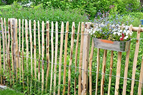STILTREU Staketenzäune Staketenzaun Kastanie Höhen 50 cm - 200 cm, 5 Meter Rolle, 3 versch. Lattenabstände (Länge x Höhe: 500 x 100 cm, Lattenabstand: 4-6 cm)