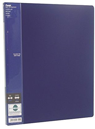Pentel DCF642C Recycology Präsentationsmappe Side aus 50% recyceltem PP, A3/A4, 20 Taschen, blau