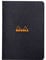 RHODIA 119189C - Black Piqué Notebook - A5 - Lined - 96 pages - White Clairefontaine paper 80 g/m - Soft, resistant and waterproof coated card cover - Classic