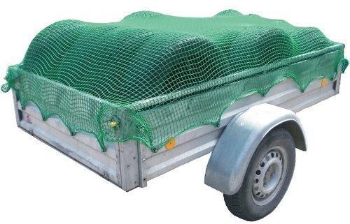Anhängernetz ca. 2,5x4,0m, robustes Netz, Abspannnetz dient zur Sicherung der Ladung in offenen Ladeflächen, Containern oder Anhängern. Farbe: grün