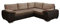 Sofas and More ENZO - CORNER SOFA BED WITH STORAGE - JUMBO CORD FABRIC LEATHER - RIGHT HAND SIDE ORIENTATION (BROWN)