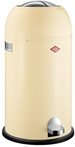 Wesco 33 L 184 631 Kickmaster Abfallsammler 33 Liter Mandel 37.5 x 37.5 x 69cm (L/B/H), Edelstahl