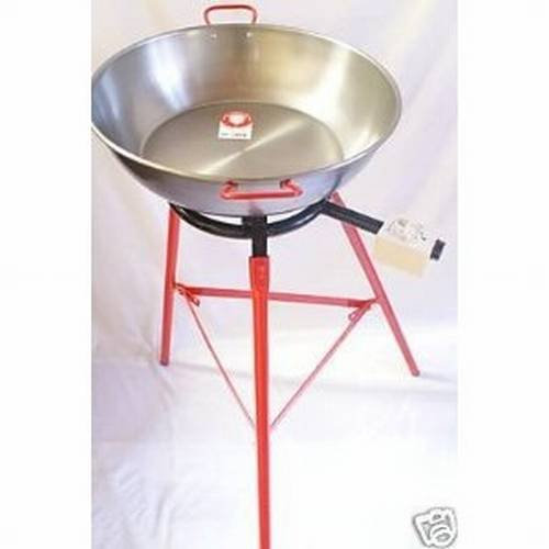 KIT POELE A PAELLA CREUSE Ø 50 BRULEUR Ø 30 ET TREPIED simple /40 parts