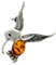 SilverAmber Damen-Brosche 925 Silber mit Bernstein - 4070