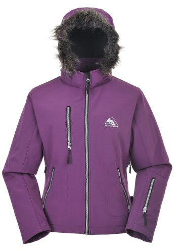 Cox Swain Damen 3-Lagen Outdoor Softshell Jacke Maroon - 15.000mm Wassersäule 10.000mm atmungsaktiv, Colour: Berry, Size: XS