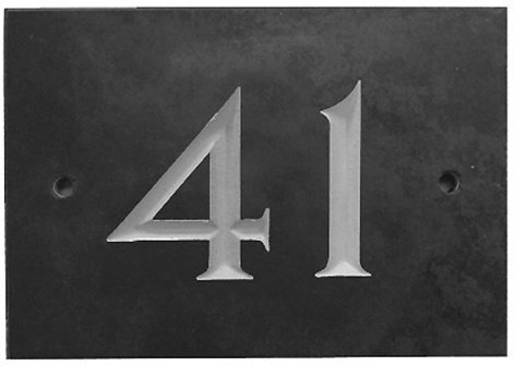 The House Nameplate Company Slate House Number, Charcoal Grey,Number 41