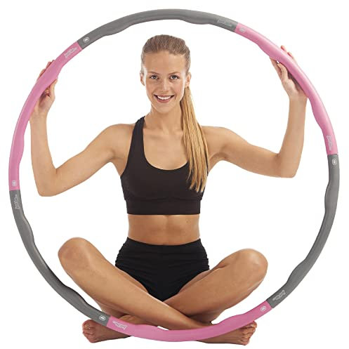 Hula Hoop Reifen Erwachsene Abnehmen - Sportgeräte Fitness Zuhause Oder Fitnessstudio - Hoola Hoop mit Abnehmbaren Segmenten - Rosa - 1,2kg - Von just be...