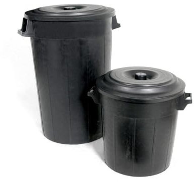 Stefanplast – Poubelle Noir en polyéthylène, avec Couvercle, de 100 L