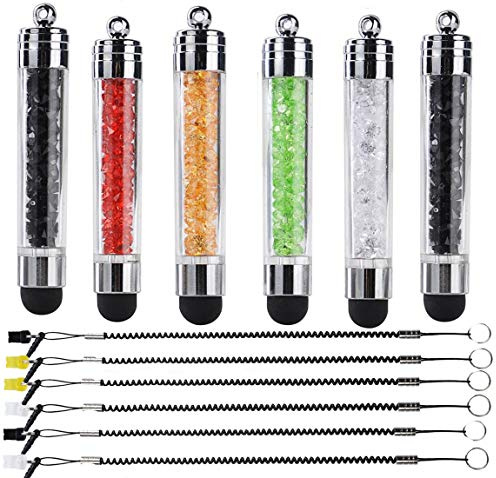6 Pack XRONG Colors Crystal Capacitive Mini Stylus Universal Touch Screen Pen for Kindle Fire HD 8.9-Inch, Kindle Fire HD 7-Inch, Kindle Fire, Kindle Fire HD8, Kindle Fire HD10, Apple iPad 2, IP