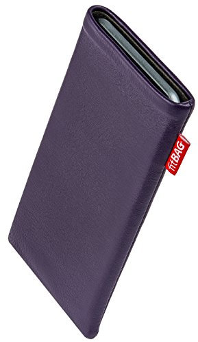 fitBAG Beat Lila Handytasche für Apple iPhone 5 / 5s / SE 16GB 32GB 64GB Tasche aus Echtleder Nappa mit Microfaserinnenfutter | Hülle mit Reinigungsfunktion | Made in Germany