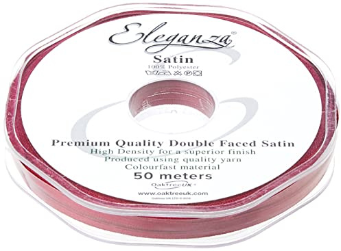 Eleganza Double Faced Satin 3mm x 50m Burgundy No.17, 3 mm x 5 0m