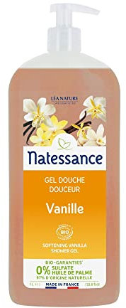 Natessance douche vanille fruitée sans sulfates 1L