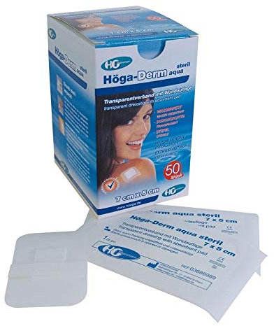 HÖGA-DERM aqua ste.Transp.Verb.m.Wundaufl.5x7 cm 50 St