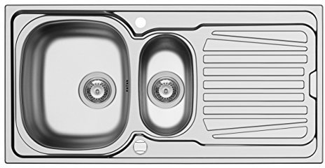 Pyramis 100133212 Sparta - Fregadero de cocina (acero inoxidable (100 x 50 cm, 1,5 B 1D)