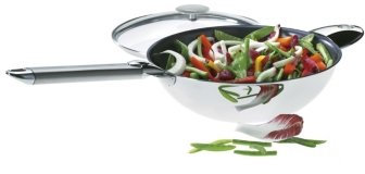 Cristel Wokt20Qekp Wok 20 cm Casteline Amovible Exceliss + Couv. Platine Verre