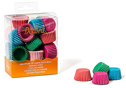 Decora, 0339910 Bunte Bon Bon Backförmchen, Bequeme Backförmchen zum Backen, Servieren und Verschenken von Bon Bons, Hitzebeständig bis 220 °C, In praktischer Blisterverpackung.
