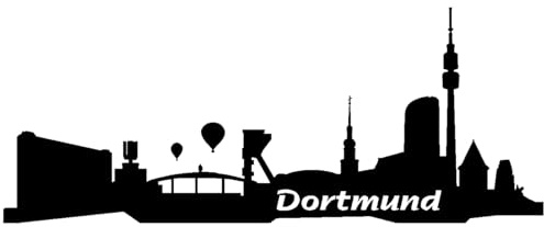 skyline4u Aufkleber Dortmund Skyline Collage in 8 Größen und 25 Farben (30x12cm schwarz)