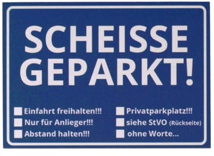 trendaffe Die Scheisse Geparkt! Notizzettel mit StVO für die Windschutzscheibe im 50er Set