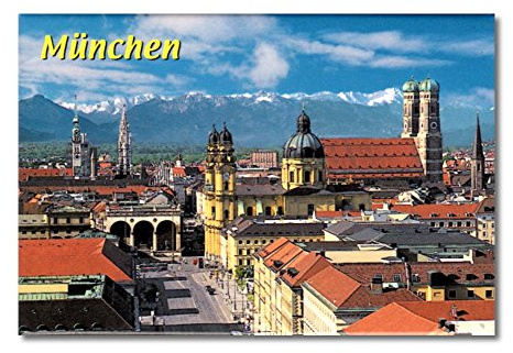 Foto-Magnet München Alpenpanorama, ca. 8 x 5,4 cm, München Deko Souvenir