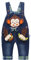 KIDSCOOL SPACE Baby Boy Girl Jean Overalls,Toddler Denim 3D Monkey Dungarees Pants,Blue,18-24 Months