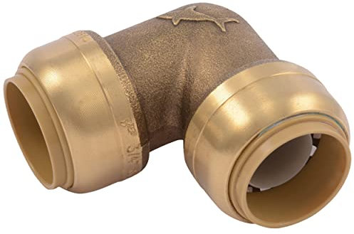 SharkBite U256LFA 3/4 Zoll 90 Grad Winkelstück, Push to Connect Messing Sanitärverschraubung, PEX-Rohr, Kupfer, CPVC, PE-RT, HDPE, U256LFA