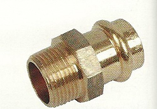 Rotguss Pressfitting Übergang 22 x 1“ Aussengewinde Presskontur V